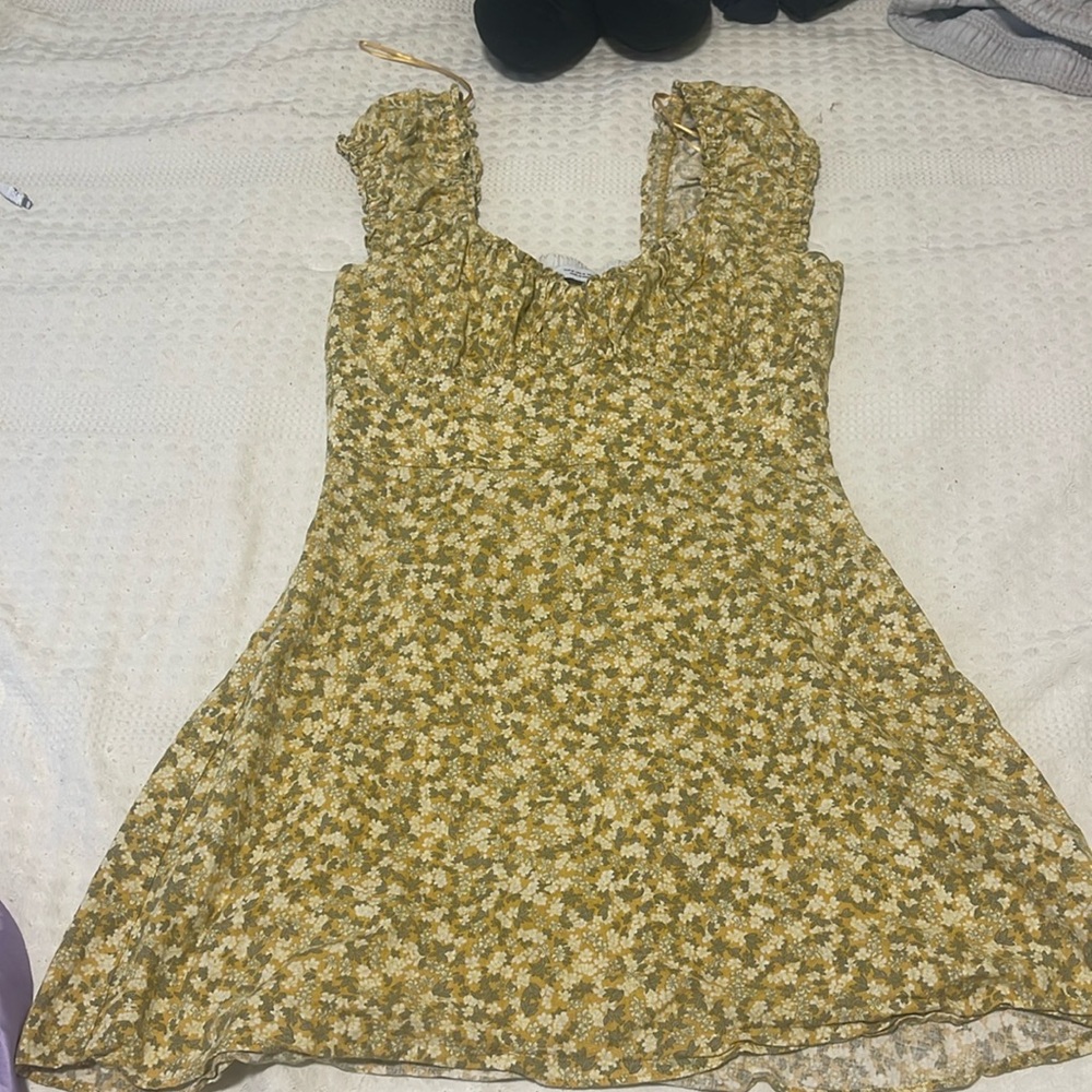 Zara floral scrunch dress